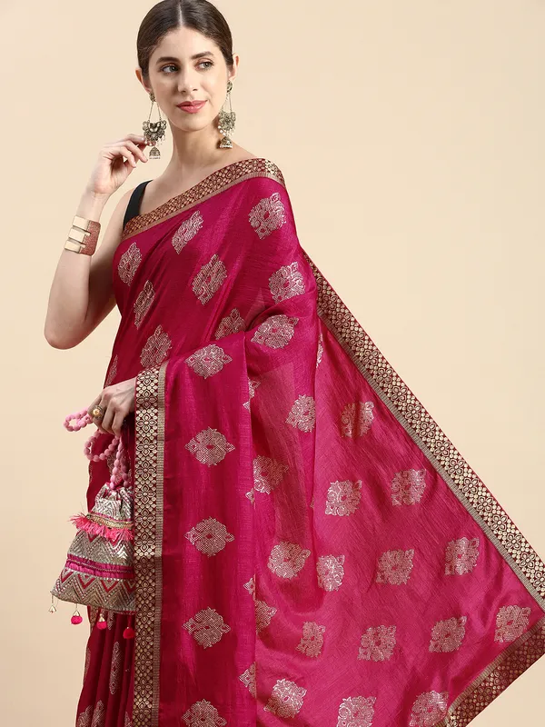 Purple_Komal_Silk__Saree_Fancy_Border_With_Foil