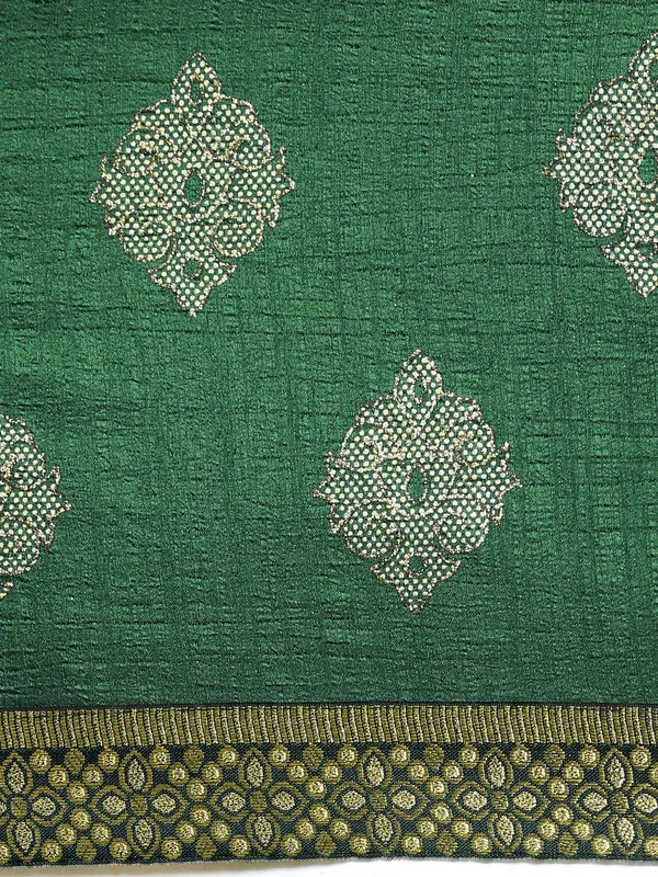 Green__Komal_Silk__Saree_Fancy_Border_With_Foil
