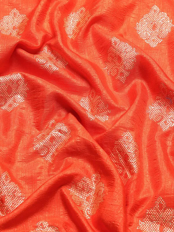 Orange_Komal_Silk__Saree_Fancy_Border_With_Foil
