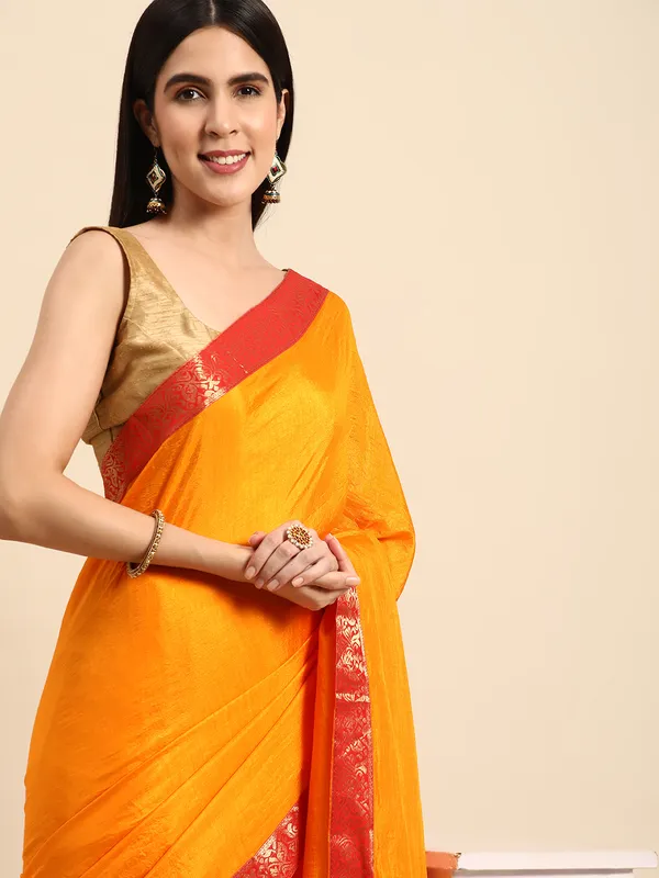 Yellow_Vichitra_Silk__Saree_Fancy_Border