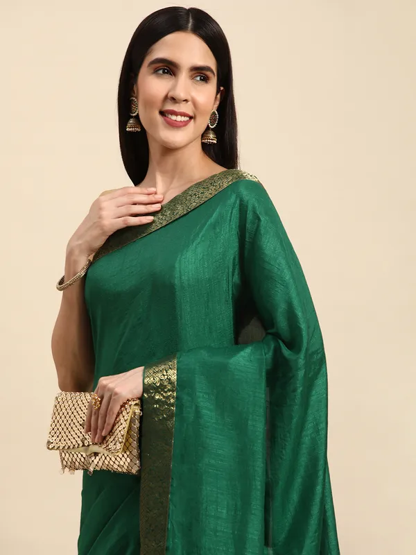 Green__Vichitra_Silk__Saree_Fancy_Border