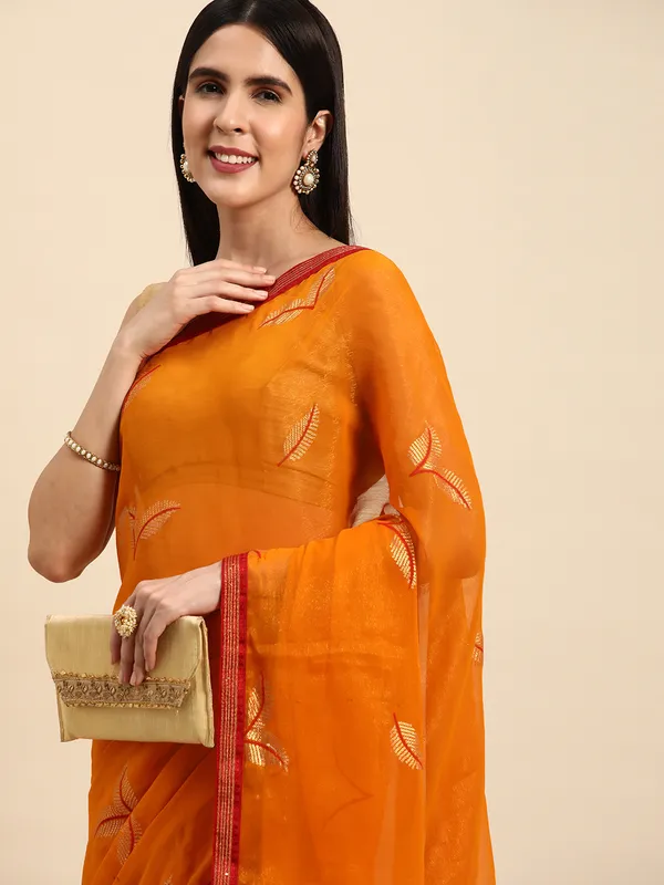 Indian_Women_Yellow_Shimmer__Full_Saree_Fancy_Border_with_sequence_work_Beautiful_saree