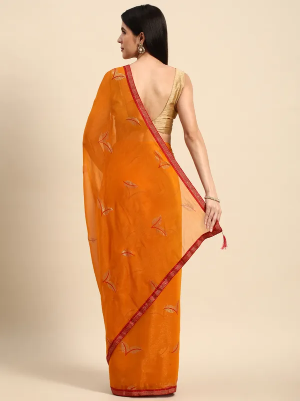 Indian_Women_Yellow_Shimmer__Full_Saree_Fancy_Border_with_sequence_work_Beautiful_saree