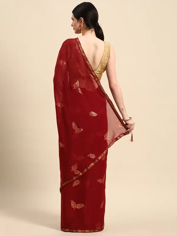 Indian_Women_Brwon__Shimmer__Full_Saree_Fancy_Border_with_sequence_work_Beautiful_saree