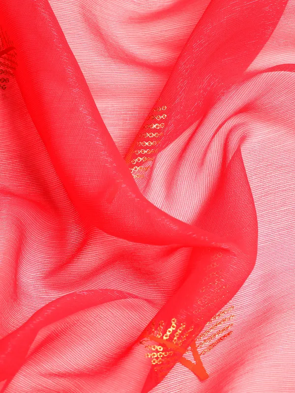 Indian_Women_Pink_Shimmer__Full_Saree_Fancy_Border_with_sequence_work_Beautiful_saree