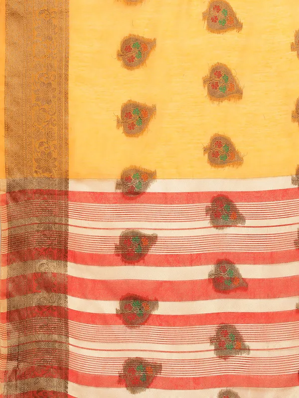 Yellow__Cotton_Silk_Saree