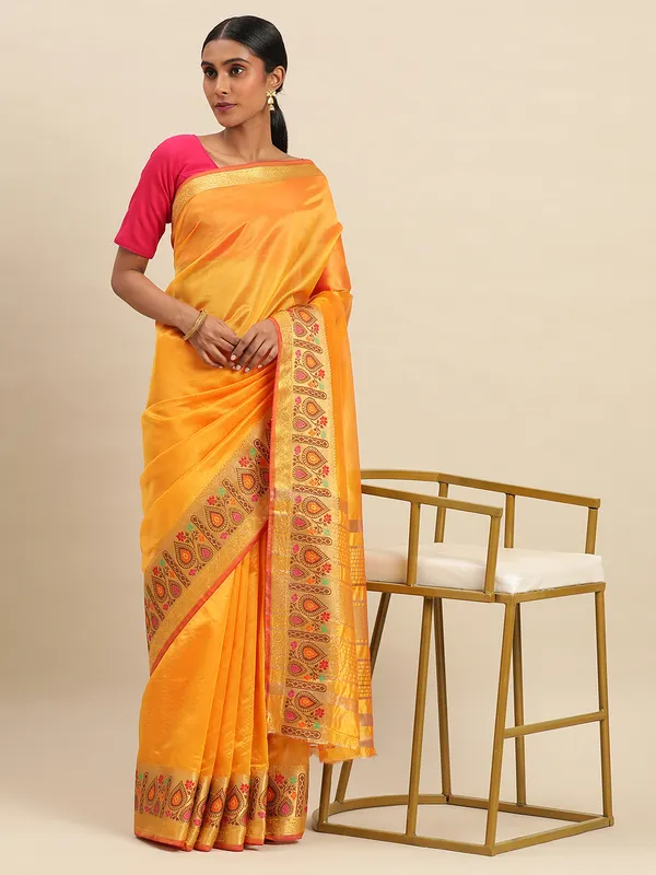 Gold_Shimmer_Silk_Saree