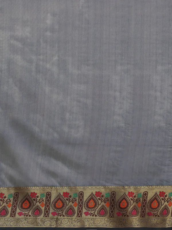 Grey_Shimmer_Silk_Saree