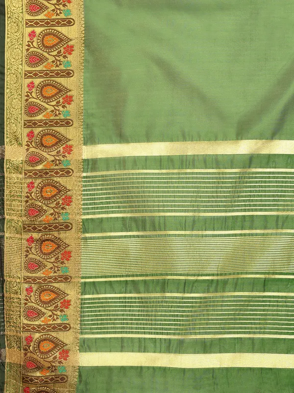Mehendi_Shimmer_Silk_Saree