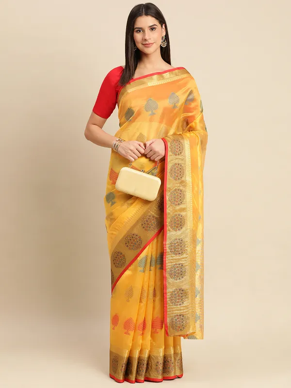 Gold_Organza_Silk_Saree
