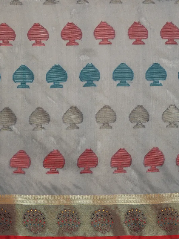 Grey_Organza_Silk_Saree