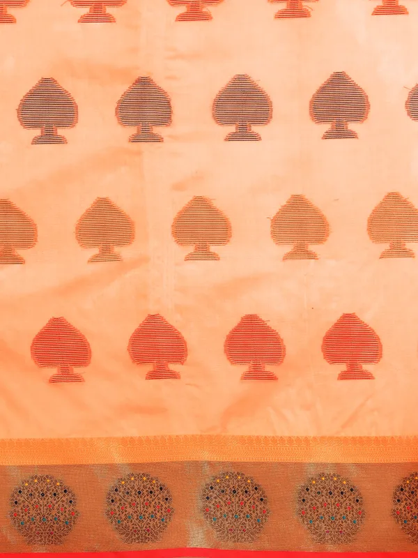 Peach_Organza_Silk_Saree