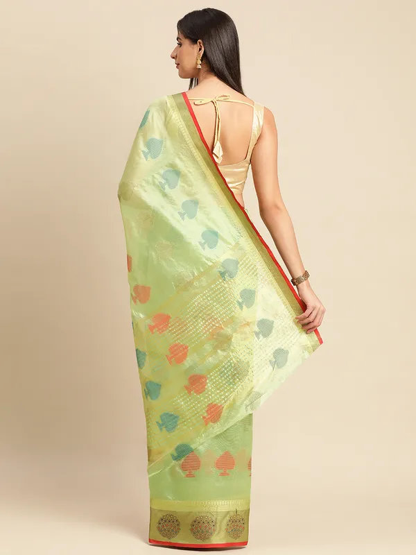 Pista_Organza_Silk_Saree