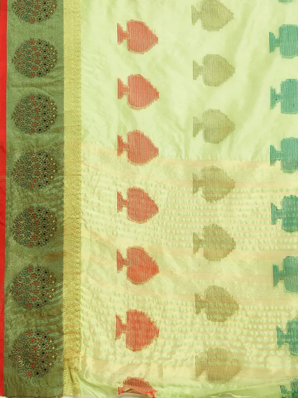 Pista_Organza_Silk_Saree