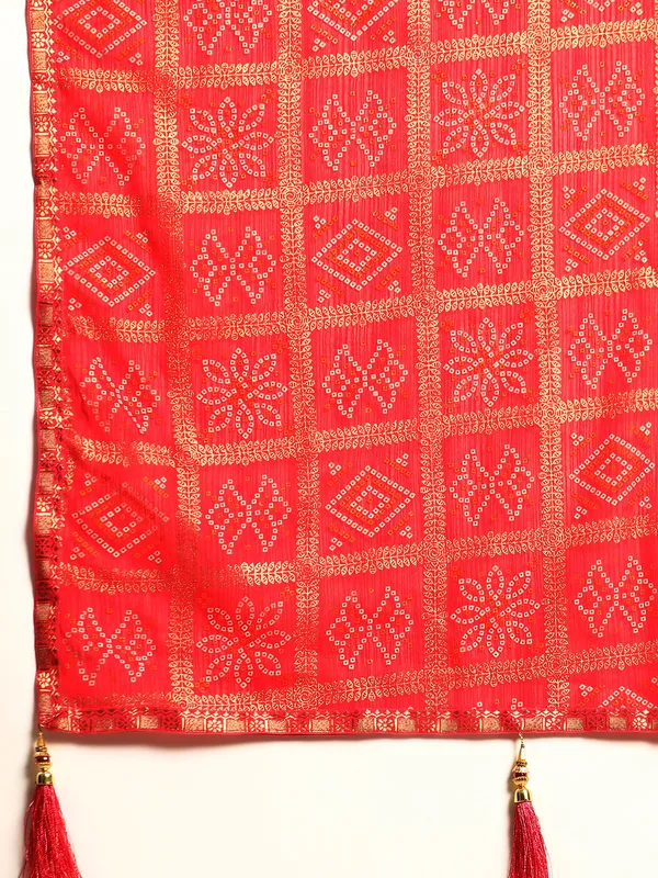 Pink_Zomato_Bandhani_Foil_Work_Beautiful_Saree