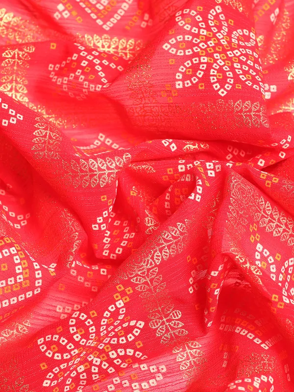 Pink_Zomato_Bandhani_Foil_Work_Beautiful_Saree