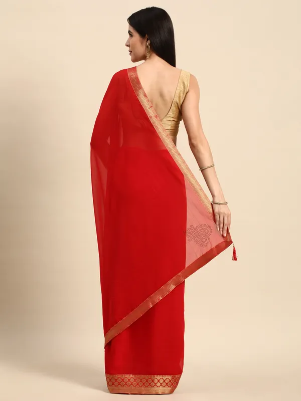 Red_Vichitra_Silk__Saree_Fancy_Border_With_Stone_Work