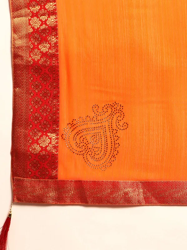 Yellow_Vichitra_Silk__Saree_Fancy_Border_With_Stone_Work