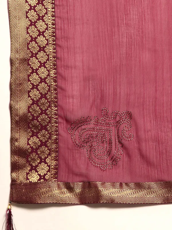 Purple_Vichitra_Silk__Saree_Fancy_Border_With_Stone_Work