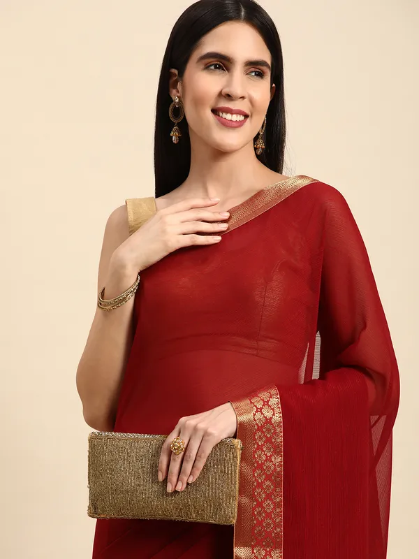 Maroon__Vichitra_Silk__Saree_Fancy_Border_With_Stone_Work