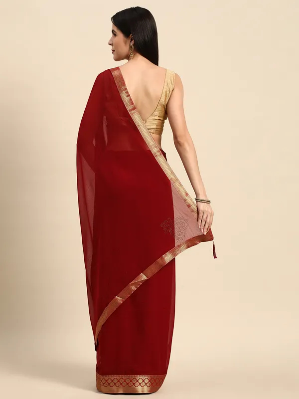Maroon__Vichitra_Silk__Saree_Fancy_Border_With_Stone_Work