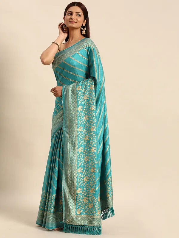 Vichitra_Silk__Saree_Fancy_Border_With_Foil_Print
