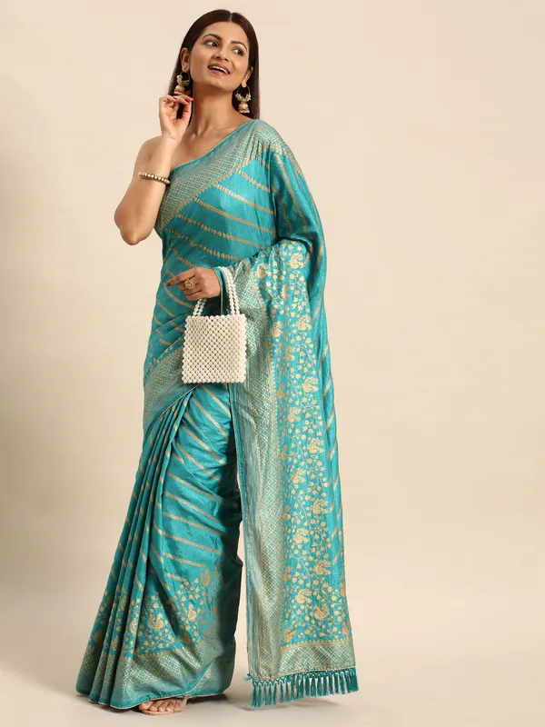 Vichitra_Silk__Saree_Fancy_Border_With_Foil_Print