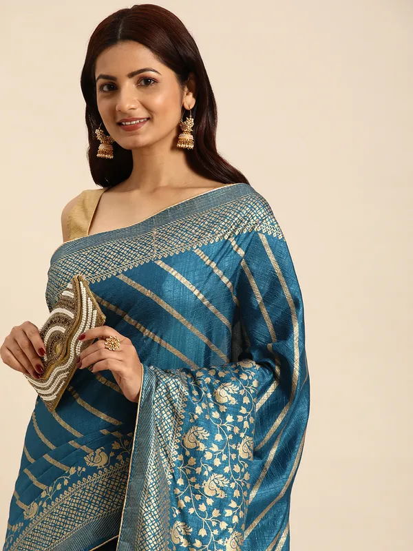 Vichitra_Silk__Saree_Fancy_Border_With_Foil_Print