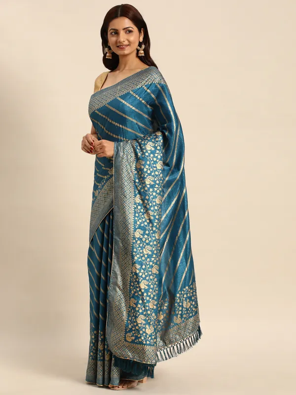 Vichitra_Silk__Saree_Fancy_Border_With_Foil_Print
