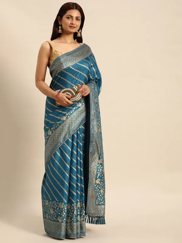Vichitra_Silk__Saree_Fancy_Border_With_Foil_Print