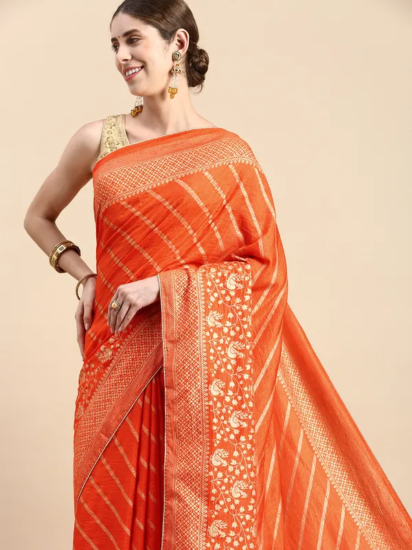 Vichitra_Silk__Saree_Fancy_Border_With_Foil_Print