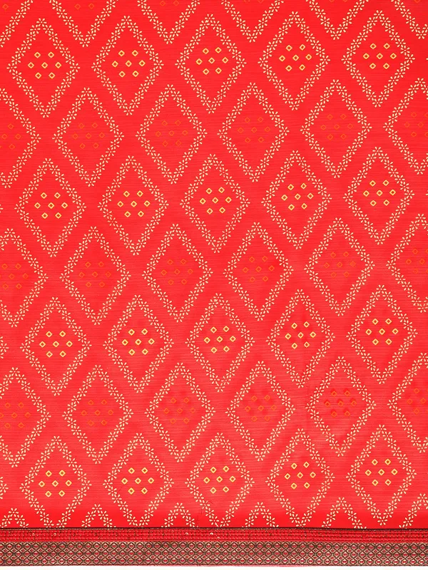 Red_Zomato__Full_Saree_Fancy_Border_With_Foil_Bandhni_Print_Saree