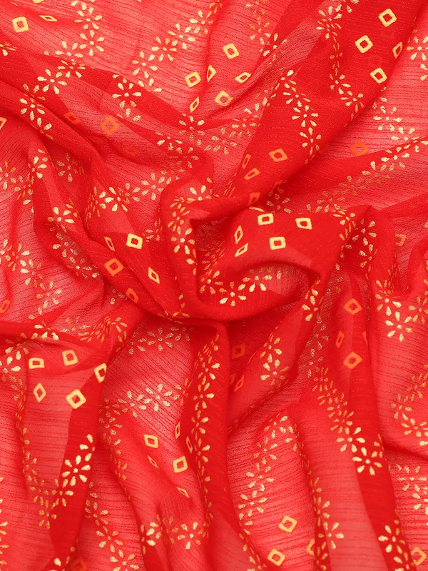 Red_Zomato__Full_Saree_Fancy_Border_With_Foil_Bandhni_Print_Saree