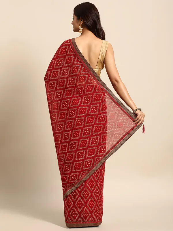 Maroon__Zomato__Full_Saree_Fancy_Border_With_Foil_Bandhni_Print_Saree
