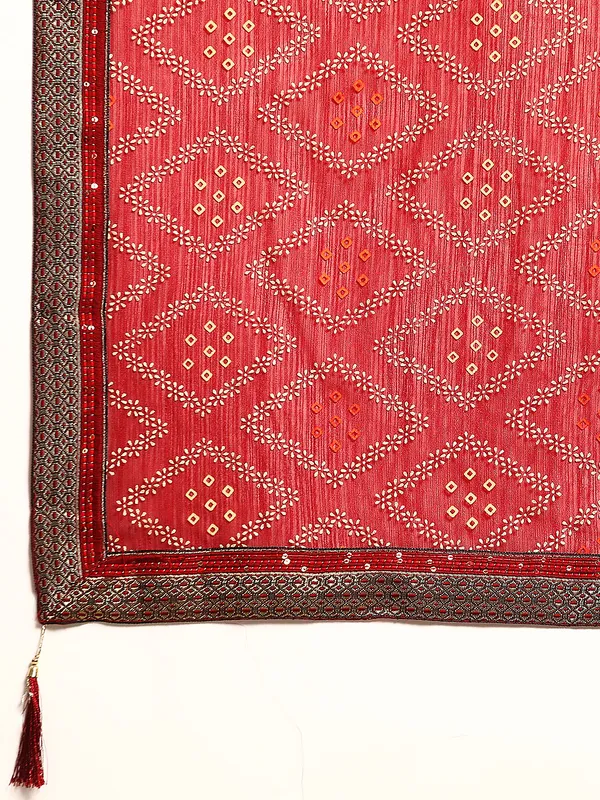 Maroon__Zomato__Full_Saree_Fancy_Border_With_Foil_Bandhni_Print_Saree