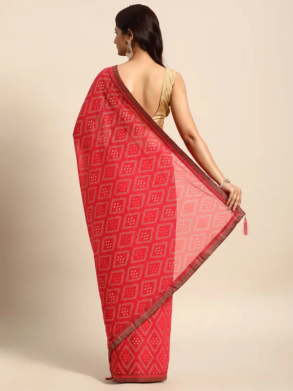 Pink_Zomato__Full_Saree_Fancy_Border_With_Foil_Bandhni_Print_Saree