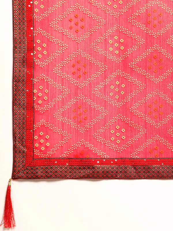 Pink_Zomato__Full_Saree_Fancy_Border_With_Foil_Bandhni_Print_Saree