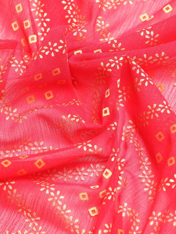 Pink_Zomato__Full_Saree_Fancy_Border_With_Foil_Bandhni_Print_Saree