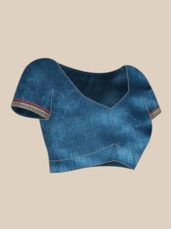 Blue_Zomato__Full_Saree_Fancy_Border_With_Foil_Bandhni_Print_Saree