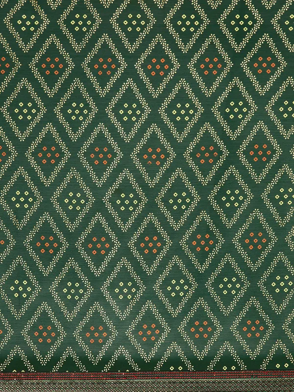 Green__Zomato__Full_Saree_Fancy_Border_With_Foil_Bandhni_Print_Saree