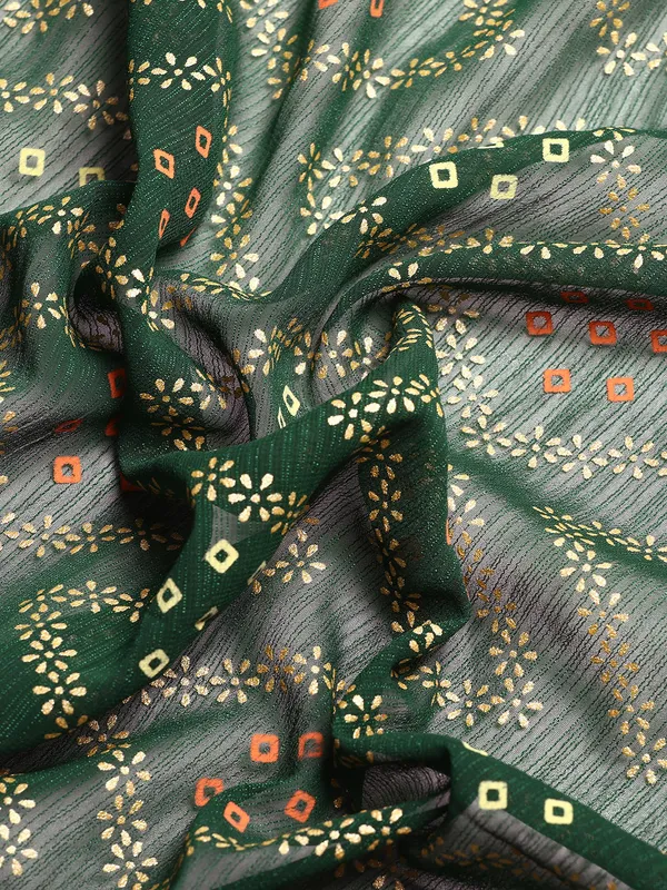 Green__Zomato__Full_Saree_Fancy_Border_With_Foil_Bandhni_Print_Saree