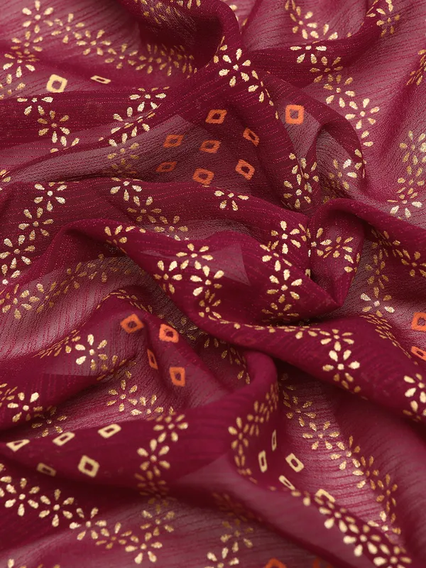 Purple_Zomato__Full_Saree_Fancy_Border_With_Foil_Bandhni_Print_Saree