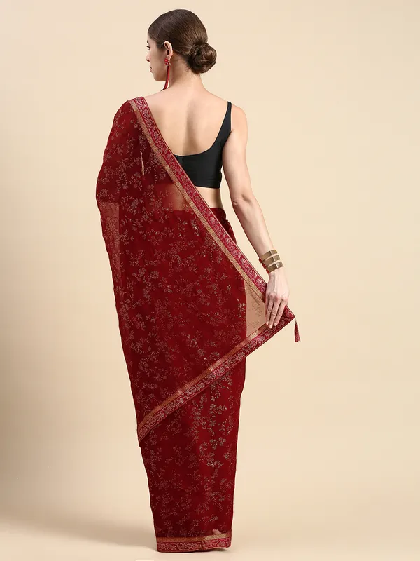 Red_Shimmer__Foil_Work_Beautiful_Saree