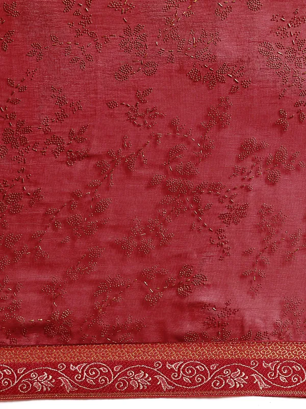 Red_Shimmer__Foil_Work_Beautiful_Saree