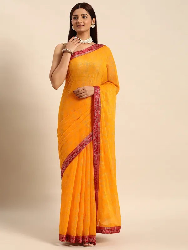 Yellow_Shimmer__Foil_Work_Beautiful_Saree