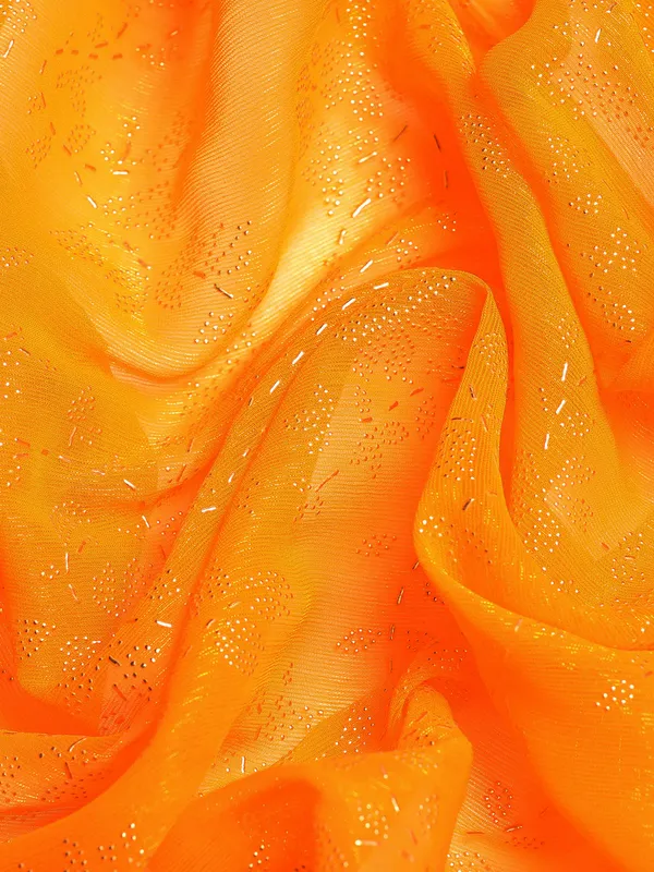 Yellow_Shimmer__Foil_Work_Beautiful_Saree