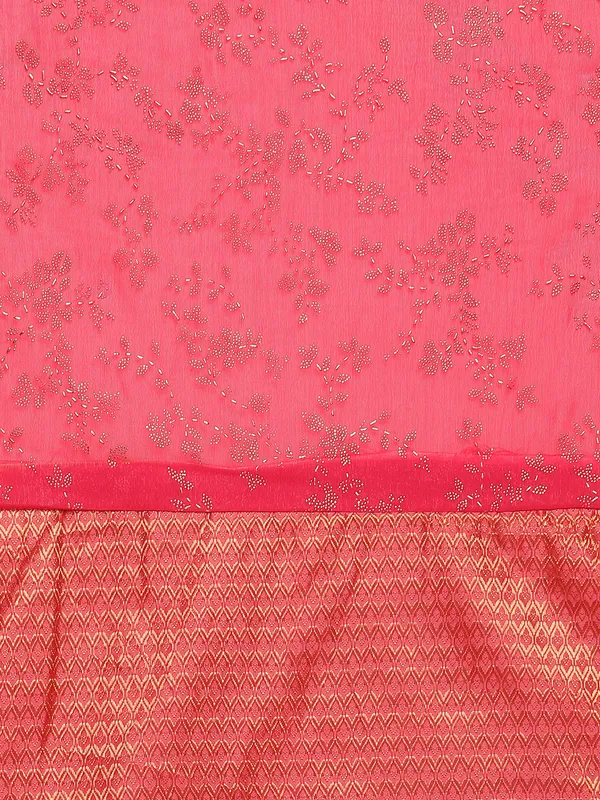 Pink_Shimmer__Foil_Work_Beautiful_Saree