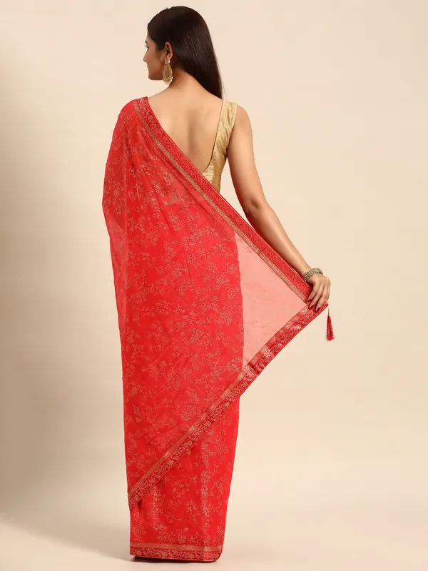 Orange_Shimmer__Foil_Work_Beautiful_Saree