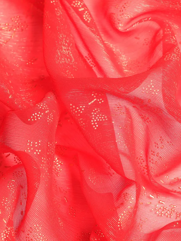 Orange_Shimmer__Foil_Work_Beautiful_Saree