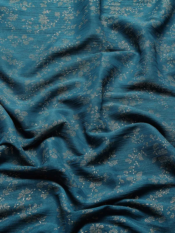 Blue_Shimmer__Foil_Work_Beautiful_Saree